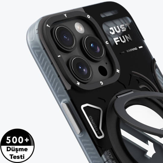 Apple iPhone 16 Pro Kılıf M-safe Şarj Özellikli Youngkit 360° Standlı Starship Serisi Kapak - 12