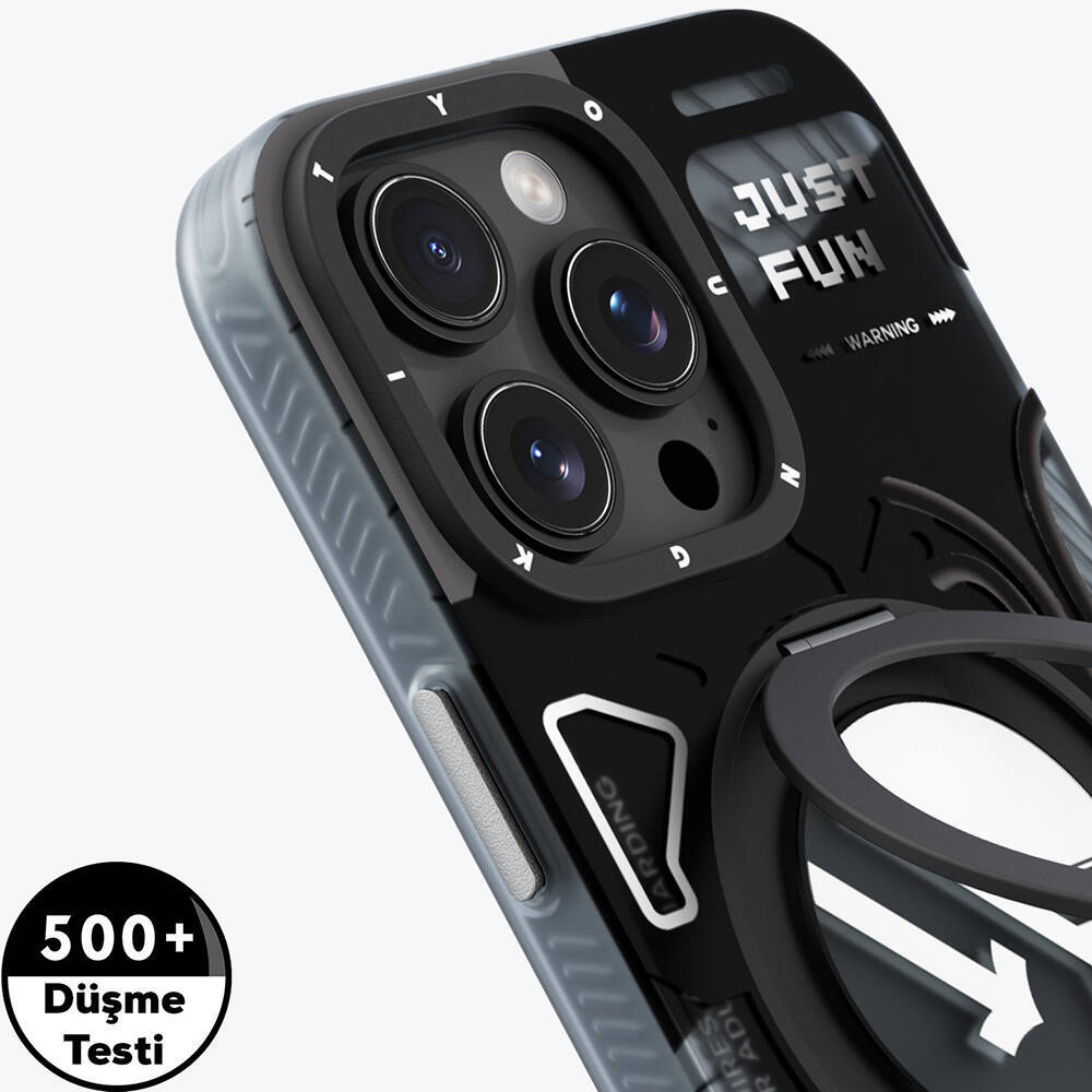 Apple iPhone 16 Pro Kılıf M-safe Şarj Özellikli Youngkit 360° Standlı Starship Serisi Kapak - 12