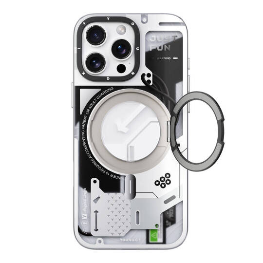 Apple iPhone 16 Pro Kılıf M-safe Şarj Özellikli Youngkit 360° Standlı Starship Serisi Kapak - 2