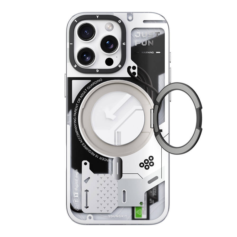 Apple iPhone 16 Pro Kılıf M-safe Şarj Özellikli Youngkit 360° Standlı Starship Serisi Kapak - 2