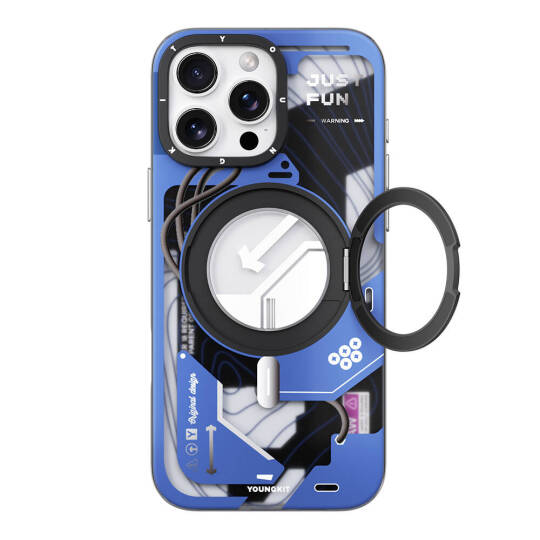 Apple iPhone 16 Pro Kılıf M-safe Şarj Özellikli Youngkit 360° Standlı Starship Serisi Kapak