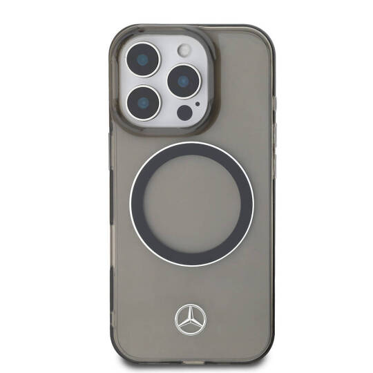 Apple iPhone 16 Pro Kılıf Mercedes Benz Orjinal Lisanslı M-safe Şarj Özellikli Saydam Yüzey Silver Ring Kapak - 4