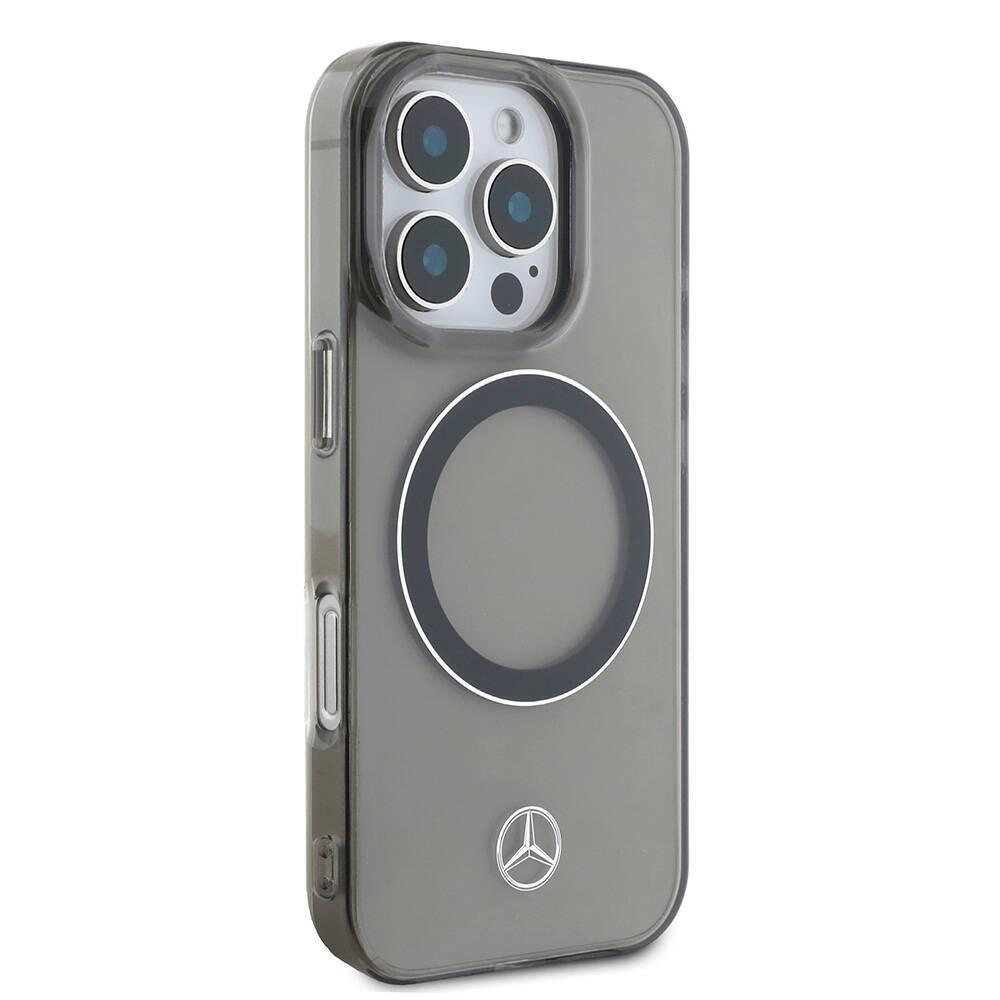 Apple iPhone 16 Pro Kılıf Mercedes Benz Orjinal Lisanslı M-safe Şarj Özellikli Saydam Yüzey Silver Ring Kapak - 5