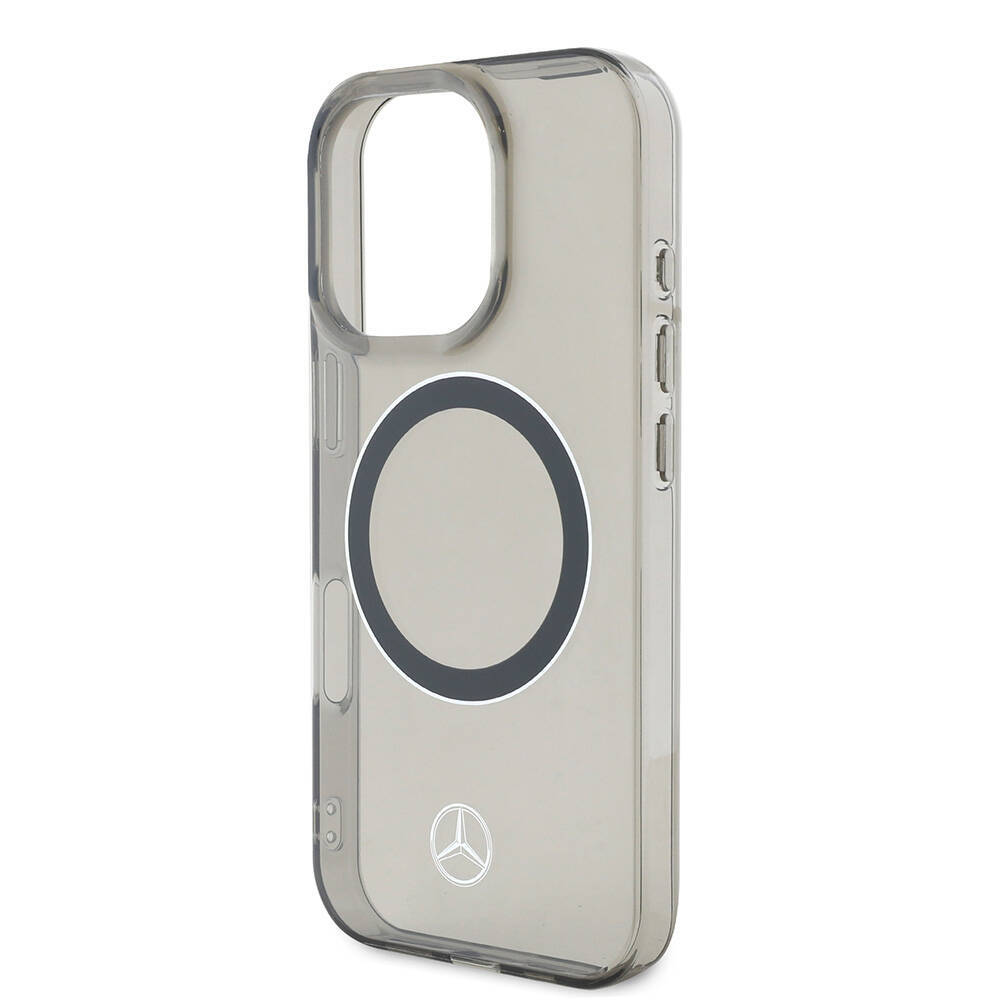 Apple iPhone 16 Pro Kılıf Mercedes Benz Orjinal Lisanslı M-safe Şarj Özellikli Saydam Yüzey Silver Ring Kapak - 7