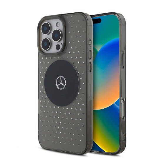 Apple iPhone 16 Pro Kılıf Mercedes Benz Orjinal Lisanslı M-safe Şarj Özellikli Yıldız Desenli Transparan Kapak - 2