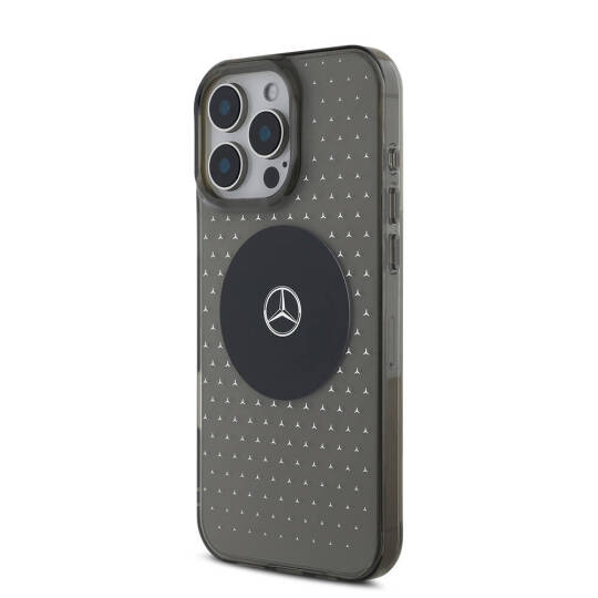 Apple iPhone 16 Pro Kılıf Mercedes Benz Orjinal Lisanslı M-safe Şarj Özellikli Yıldız Desenli Transparan Kapak - 3