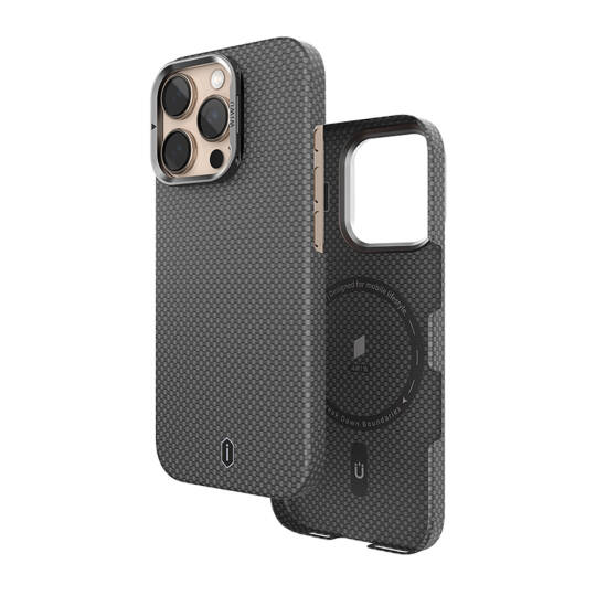 Apple iPhone 16 Pro Kılıf Wiwu DCC-208 M-safe Şarj Özellikli Kamera Standlı Aramid Fiber Tasarım Kapak - 7