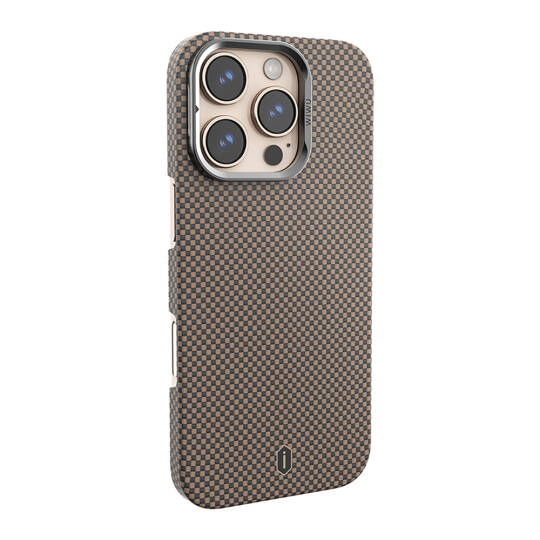 Apple iPhone 16 Pro Kılıf Wiwu DCC-208 M-safe Şarj Özellikli Kamera Standlı Aramid Fiber Tasarım Kapak - 13