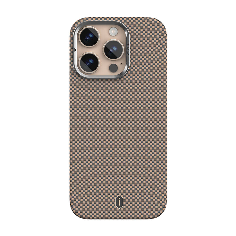 Apple iPhone 16 Pro Kılıf Wiwu DCC-208 M-safe Şarj Özellikli Kamera Standlı Aramid Fiber Tasarım Kapak - 1