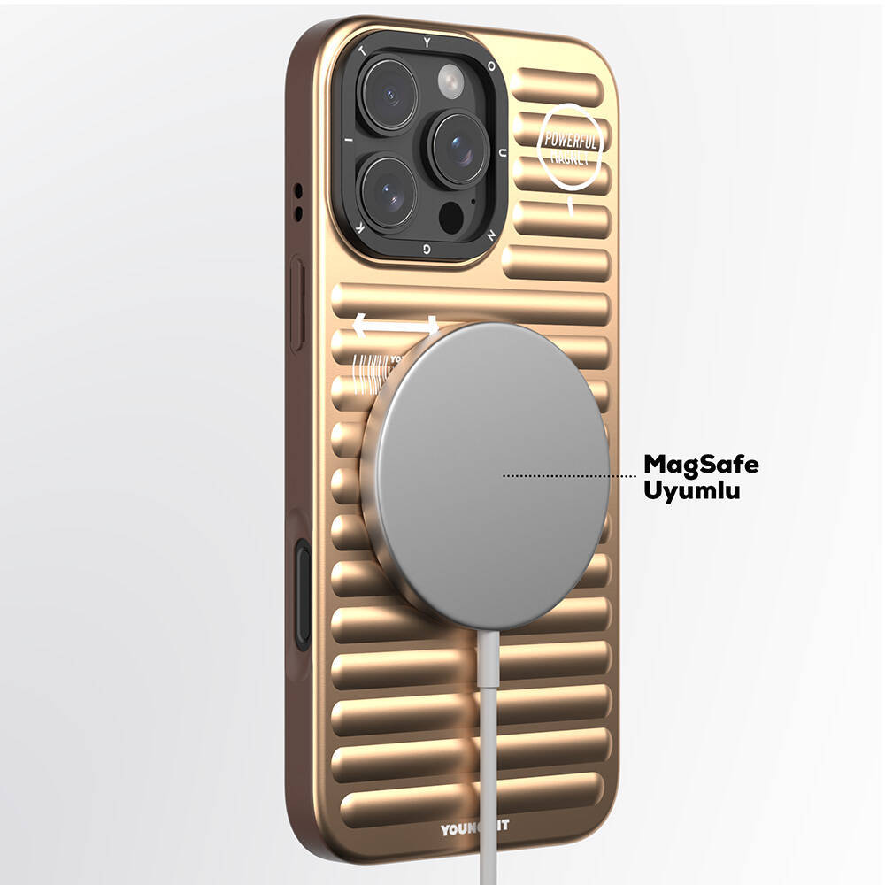 Apple iPhone 16 Pro M-safe Şarj Özellikli Kılıf Mat Renkli Tasarım Youngkit Original Serisi Kapak - 6