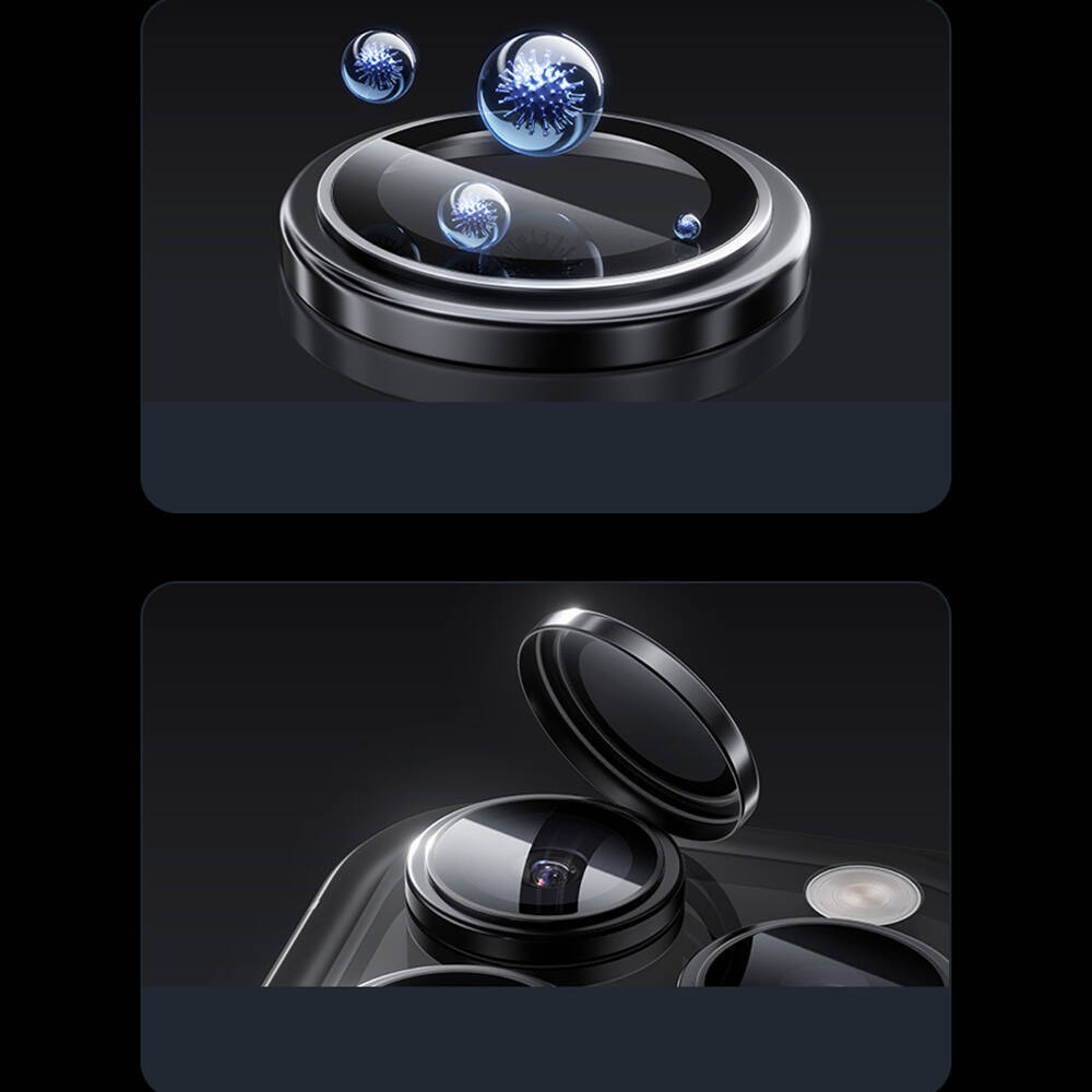 Apple iPhone 16 Pro Max Benks Parlama Önleyici Glass Warrior Metal Kamera Lens Koruyucu - 17
