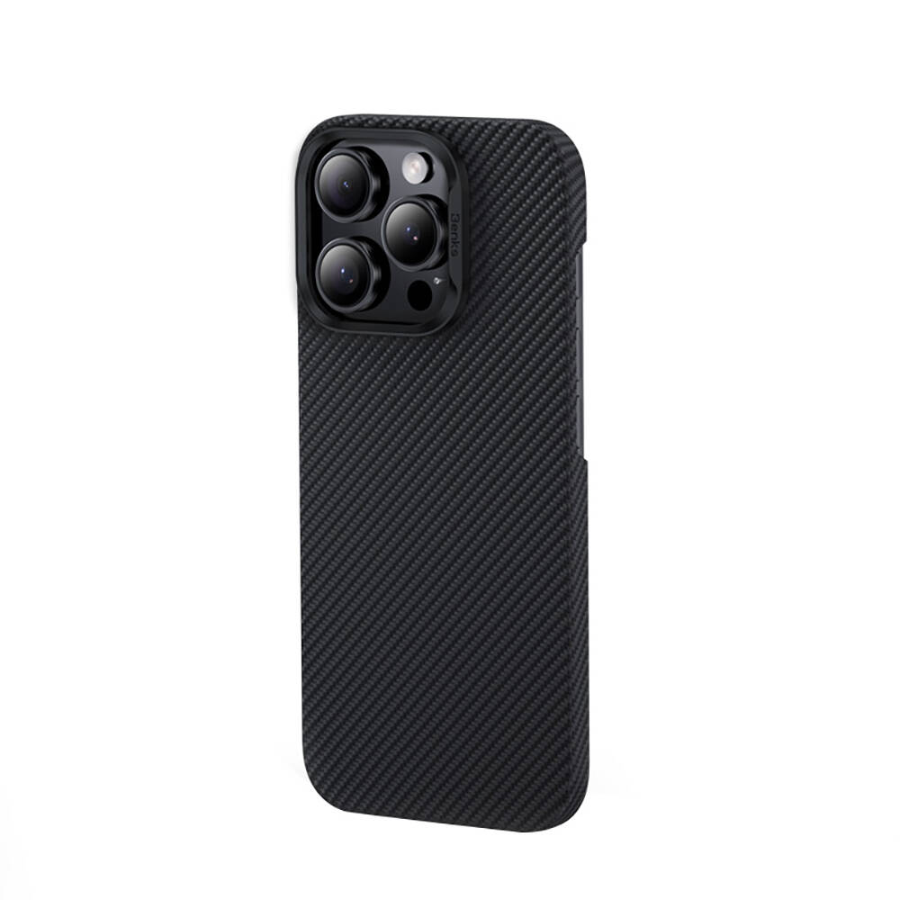 Apple iPhone 16 Pro Max Kılıf Benks M-safe Şarj Özellikli Metal Kamera Çerçeveli Magnetik ArmorAir 600D Kevlar Karbon Fiber Kapak - 4