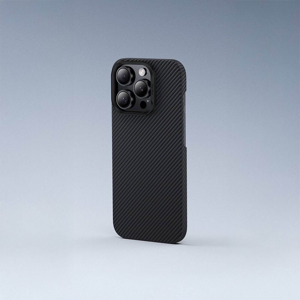 Apple iPhone 16 Pro Max Kılıf Benks M-safe Şarj Özellikli Metal Kamera Çerçeveli Magnetik ArmorAir 600D Kevlar Karbon Fiber Kapak - 8