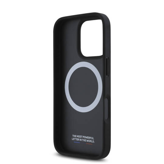Apple iPhone 16 Pro Max Kılıf BMW Orjinal Lisanslı M-safe Şarj Özellikli M Logolu Üç Çizgili Dikiş Detaylı Meshed Tricolor Stripes Kapak - 9