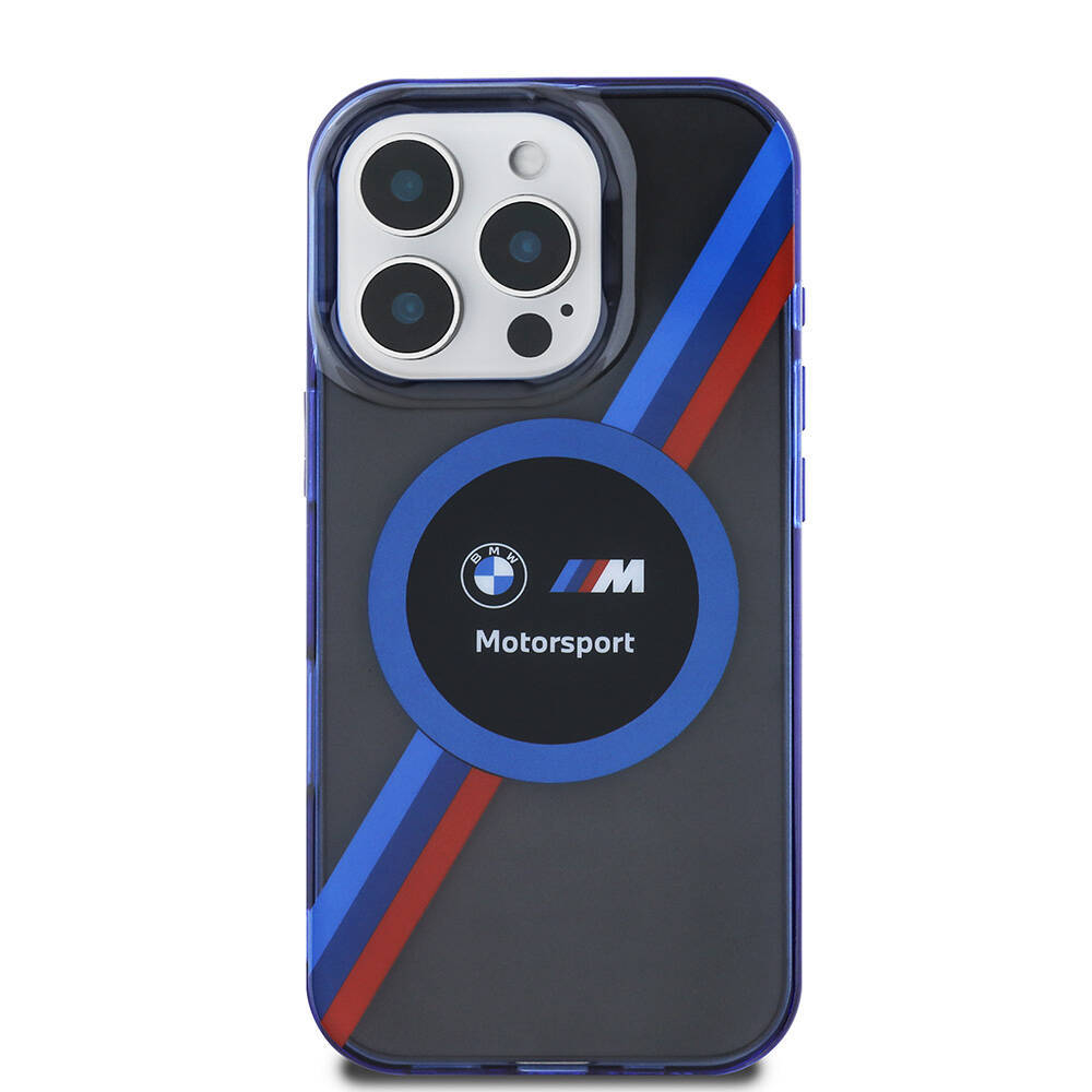 Apple iPhone 16 Pro Max Kılıf BMW Orjinal Lisanslı M-safe Şarj Özellikli M Logolu Üç Renk Çizgili Motorsport Circle Kapak - 6