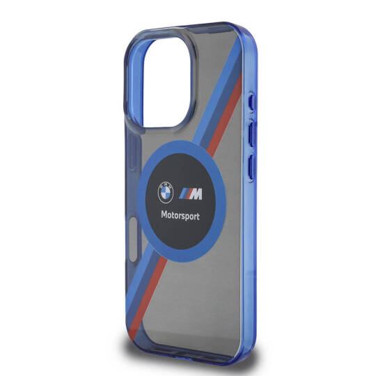Apple iPhone 16 Pro Max Kılıf BMW Orjinal Lisanslı M-safe Şarj Özellikli M Logolu Üç Renk Çizgili Motorsport Circle Kapak - 9