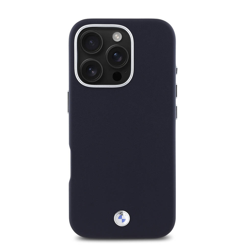 Apple iPhone 16 Pro Max Kılıf BMW Orjinal Lisanslı M-safe Şarj Özellikli Metal Logolu Tam Kaplama Deri Kapak - 10