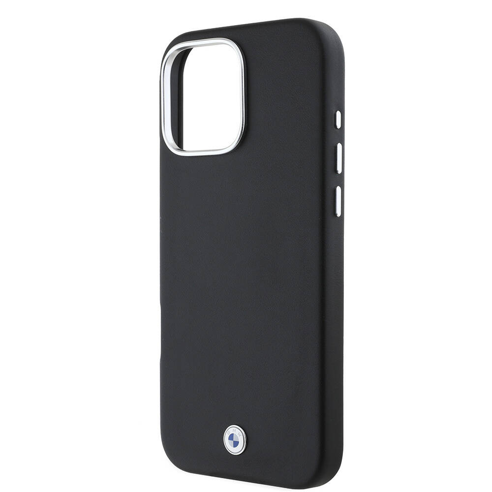 Apple iPhone 16 Pro Max Kılıf BMW Orjinal Lisanslı M-safe Şarj Özellikli Metal Logolu Tam Kaplama Deri Kapak - 16
