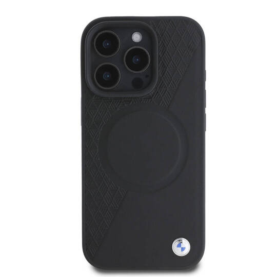 Apple iPhone 16 Pro Max Kılıf BMW Orjinal Lisanslı M-safe Şarj Özellikli Metal Logolu Yarım Dokulu Circle Deri Kapak - 3