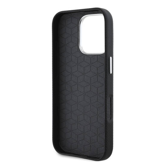Apple iPhone 16 Pro Max Kılıf BMW Orjinal Lisanslı Tam Sarılmış Karbon Tasarımlı Metal Logo Suni Deri Kapak - 8