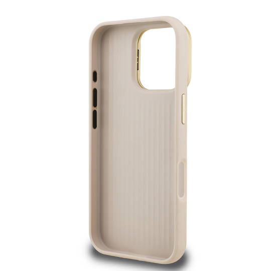 Apple iPhone 16 Pro Max Kılıf Guess Orjinal Lisanslı Grained Yazı Logolu Kamera Standlı Kapak - 11