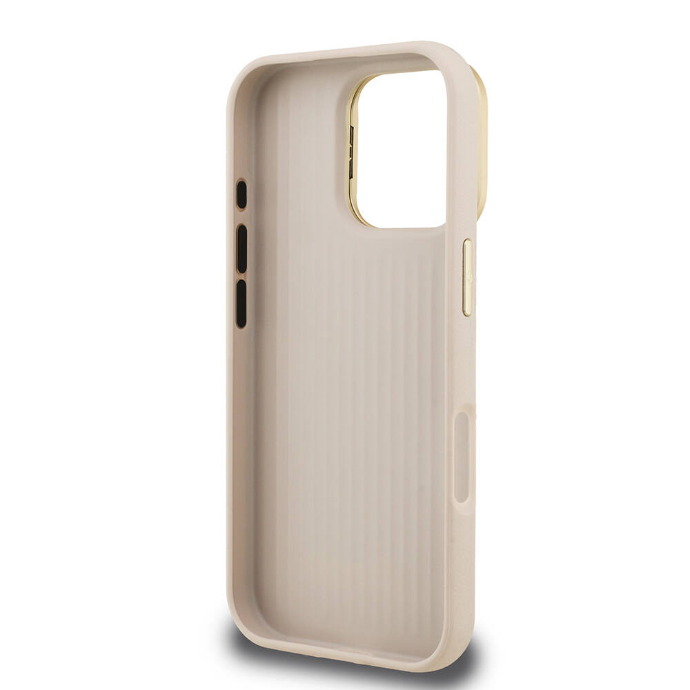 Apple iPhone 16 Pro Max Kılıf Guess Orjinal Lisanslı Grained Yazı Logolu Kamera Standlı Kapak - 11