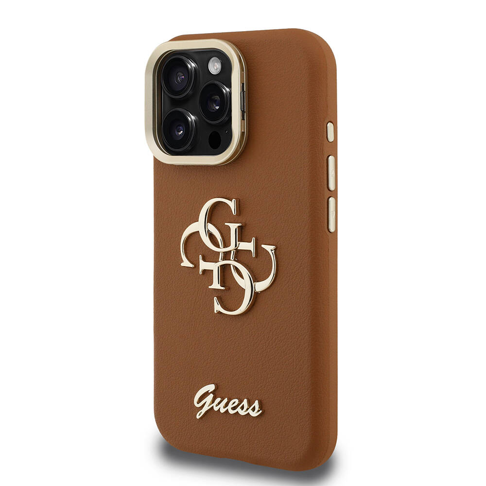 Apple iPhone 16 Pro Max Kılıf Guess Orjinal Lisanslı Grained Yazı Logolu Kamera Standlı Kapak - 20