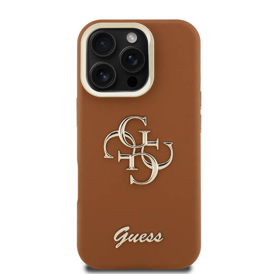 Apple iPhone 16 Pro Max Kılıf Guess Orjinal Lisanslı Grained Yazı Logolu Kamera Standlı Kapak - 21