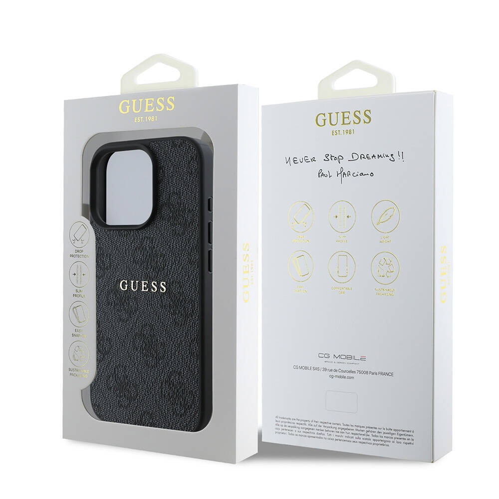 Apple iPhone 16 Pro Max Kılıf Guess Orjinal Lisanslı M-safe Şarj Özellikli 4G Desenli Yazı Logolu Kapak - 9