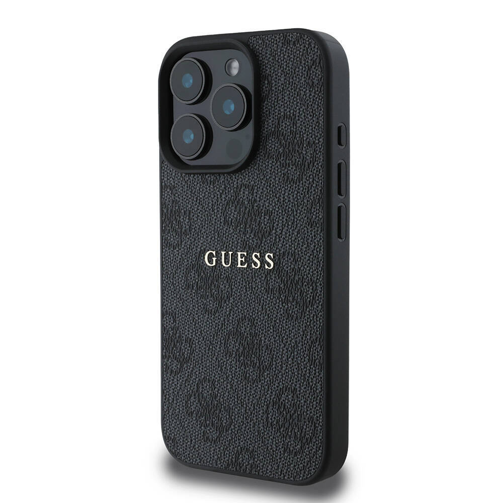 Apple iPhone 16 Pro Max Kılıf Guess Orjinal Lisanslı M-safe Şarj Özellikli 4G Desenli Yazı Logolu Kapak - 10