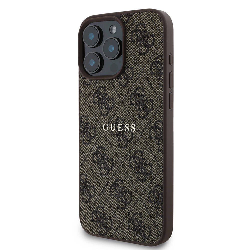 Apple iPhone 16 Pro Max Kılıf Guess Orjinal Lisanslı M-safe Şarj Özellikli 4G Desenli Yazı Logolu Kapak - 12
