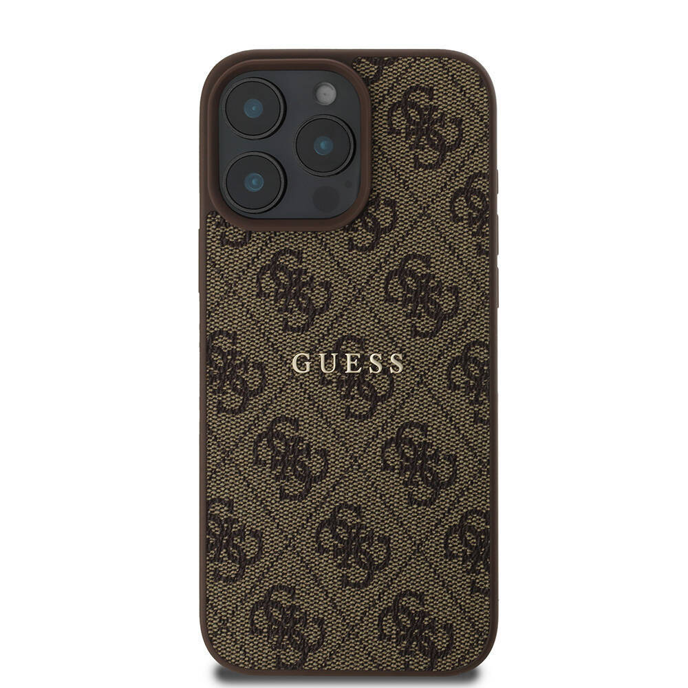 Apple iPhone 16 Pro Max Kılıf Guess Orjinal Lisanslı M-safe Şarj Özellikli 4G Desenli Yazı Logolu Kapak - 13