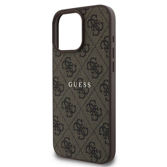 Apple iPhone 16 Pro Max Kılıf Guess Orjinal Lisanslı M-safe Şarj Özellikli 4G Desenli Yazı Logolu Kapak - 16