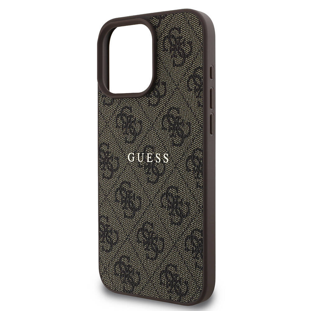 Apple iPhone 16 Pro Max Kılıf Guess Orjinal Lisanslı M-safe Şarj Özellikli 4G Desenli Yazı Logolu Kapak - 16