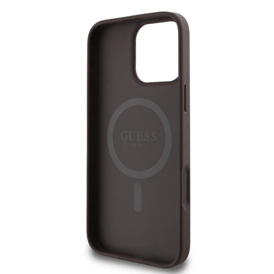 Apple iPhone 16 Pro Max Kılıf Guess Orjinal Lisanslı M-safe Şarj Özellikli 4G Desenli Yazı Logolu Kapak - 17