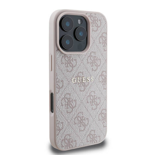 Apple iPhone 16 Pro Max Kılıf Guess Orjinal Lisanslı M-safe Şarj Özellikli 4G Desenli Yazı Logolu Kapak - 21