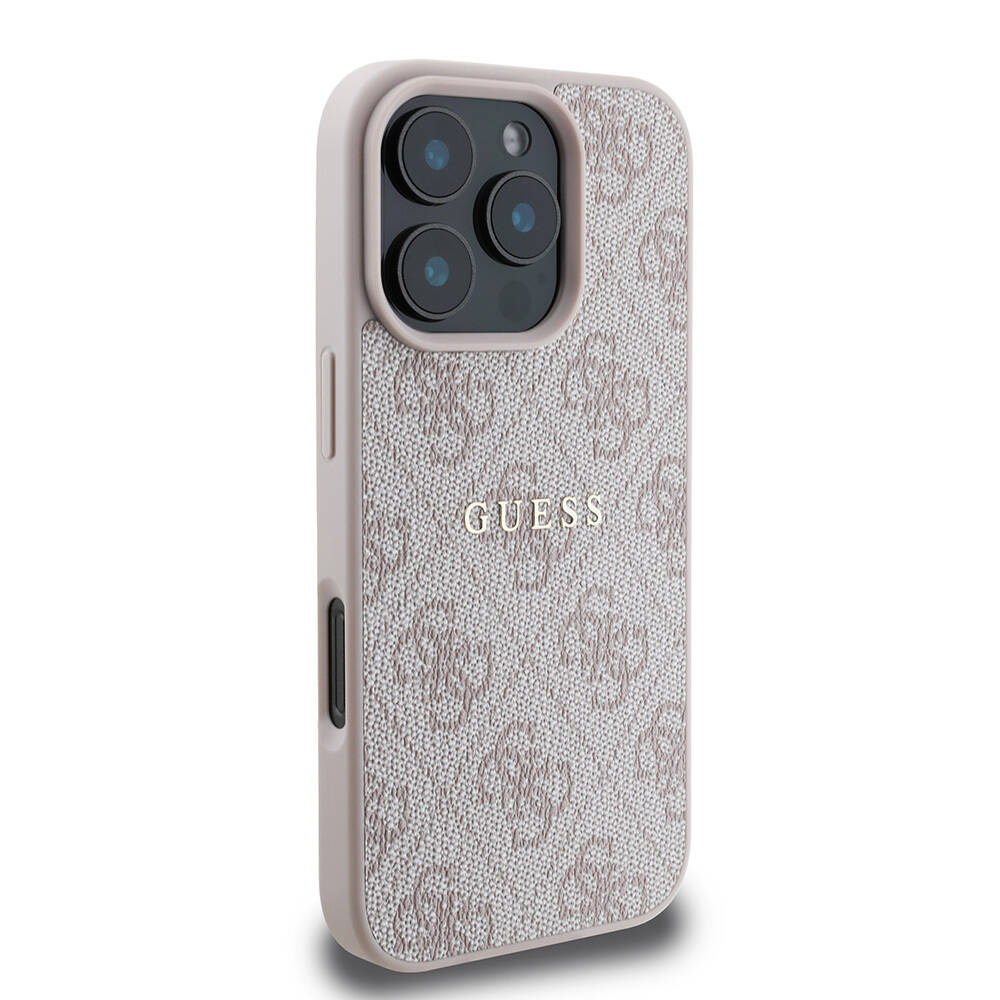 Apple iPhone 16 Pro Max Kılıf Guess Orjinal Lisanslı M-safe Şarj Özellikli 4G Desenli Yazı Logolu Kapak - 21