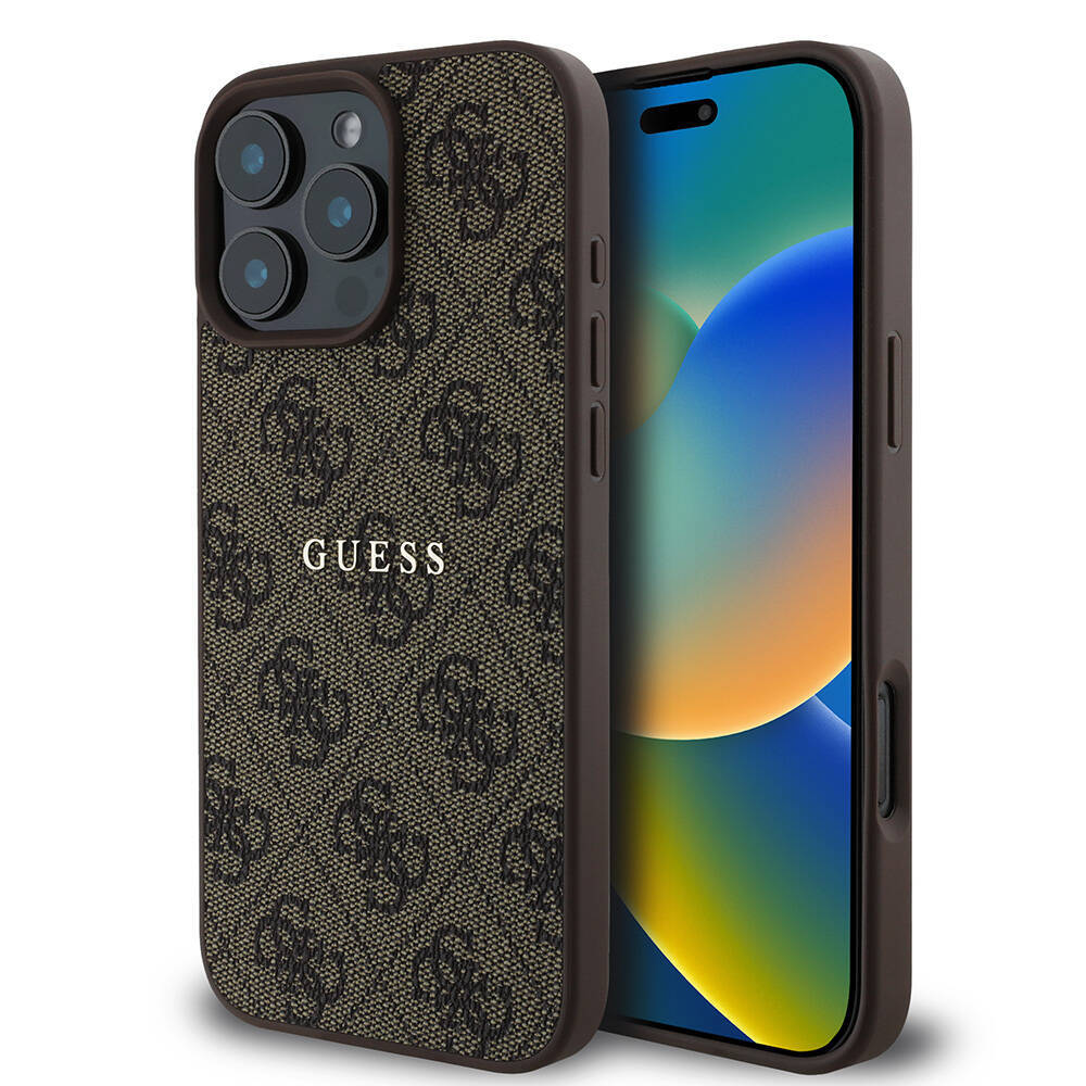 Apple iPhone 16 Pro Max Kılıf Guess Orjinal Lisanslı M-safe Şarj Özellikli 4G Desenli Yazı Logolu Kapak - 3