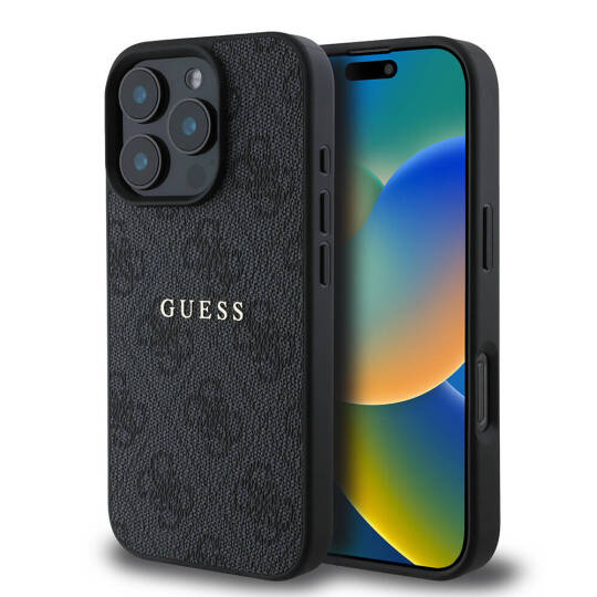 Apple iPhone 16 Pro Max Kılıf Guess Orjinal Lisanslı M-safe Şarj Özellikli 4G Desenli Yazı Logolu Kapak - 2