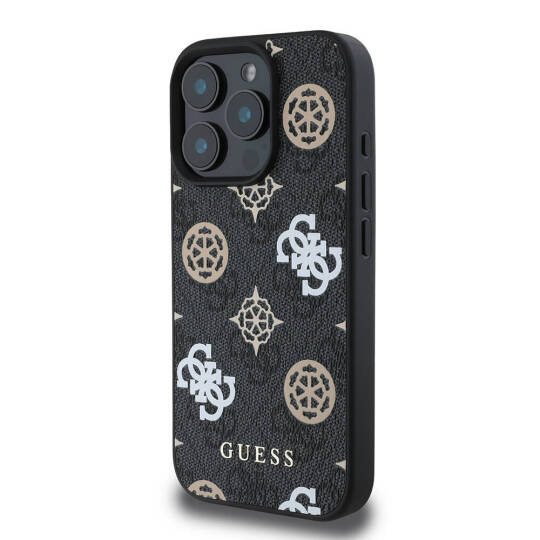 Apple iPhone 16 Pro Max Kılıf Guess Orjinal Lisanslı M-safe Şarj Özellikli 4G Desenli Yazı Logolu Peony Kapak - 5