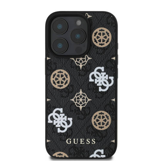 Apple iPhone 16 Pro Max Kılıf Guess Orjinal Lisanslı M-safe Şarj Özellikli 4G Desenli Yazı Logolu Peony Kapak - 6
