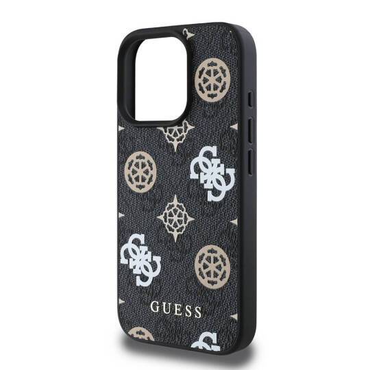 Apple iPhone 16 Pro Max Kılıf Guess Orjinal Lisanslı M-safe Şarj Özellikli 4G Desenli Yazı Logolu Peony Kapak - 9