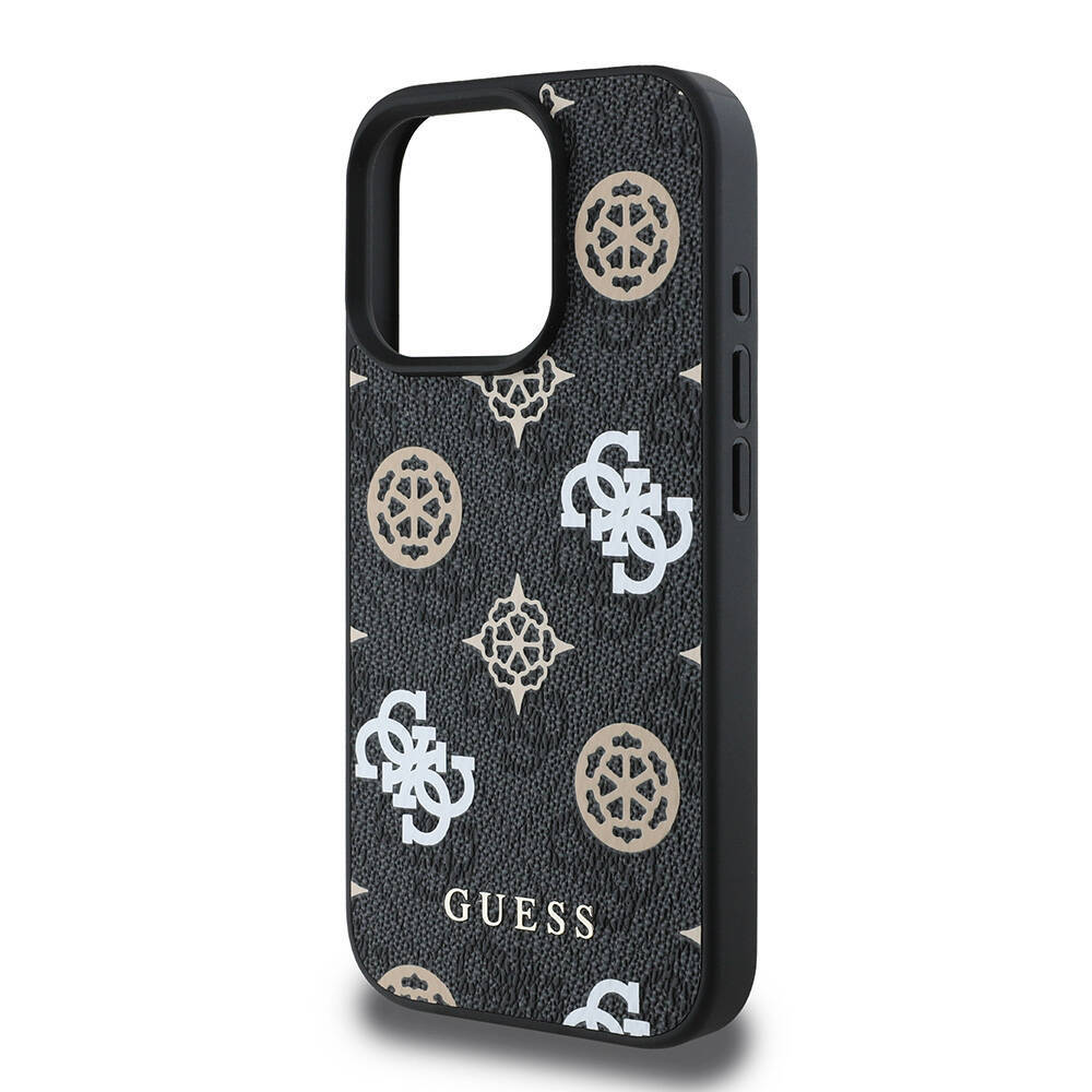 Apple iPhone 16 Pro Max Kılıf Guess Orjinal Lisanslı M-safe Şarj Özellikli 4G Desenli Yazı Logolu Peony Kapak - 9