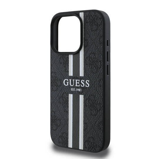 Apple iPhone 16 Pro Max Kılıf Guess Orjinal Lisanslı M-safe Şarj Özellikli 4G Şerit Tasarımlı Printed Kapak - 9