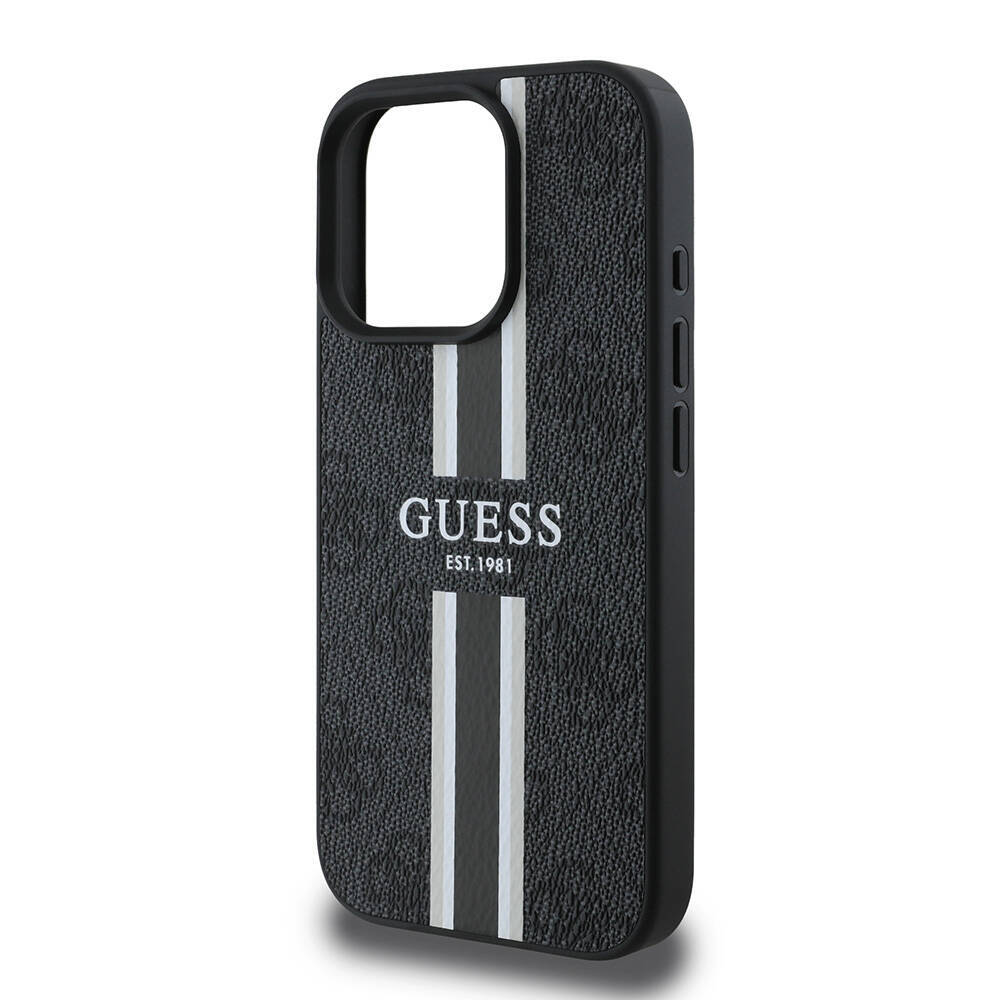 Apple iPhone 16 Pro Max Kılıf Guess Orjinal Lisanslı M-safe Şarj Özellikli 4G Şerit Tasarımlı Printed Kapak - 9