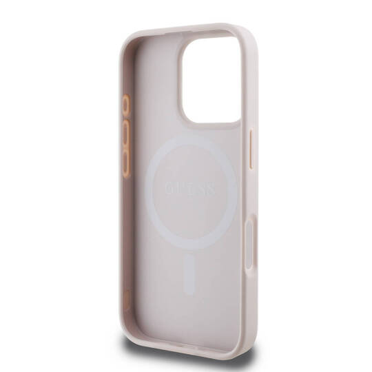 Apple iPhone 16 Pro Max Kılıf Guess Orjinal Lisanslı M-safe Şarj Özellikli 4G Şerit Tasarımlı Printed Kapak - 17