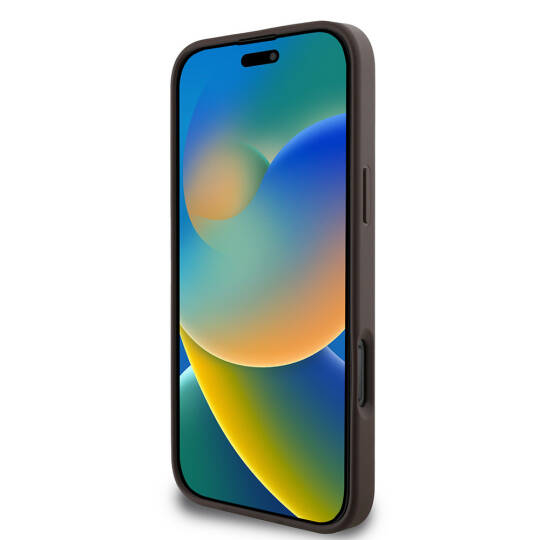 Apple iPhone 16 Pro Max Kılıf Guess Orjinal Lisanslı M-safe Şarj Özellikli PU Deri Şerit Logo Dizaynlı Kapak - 23