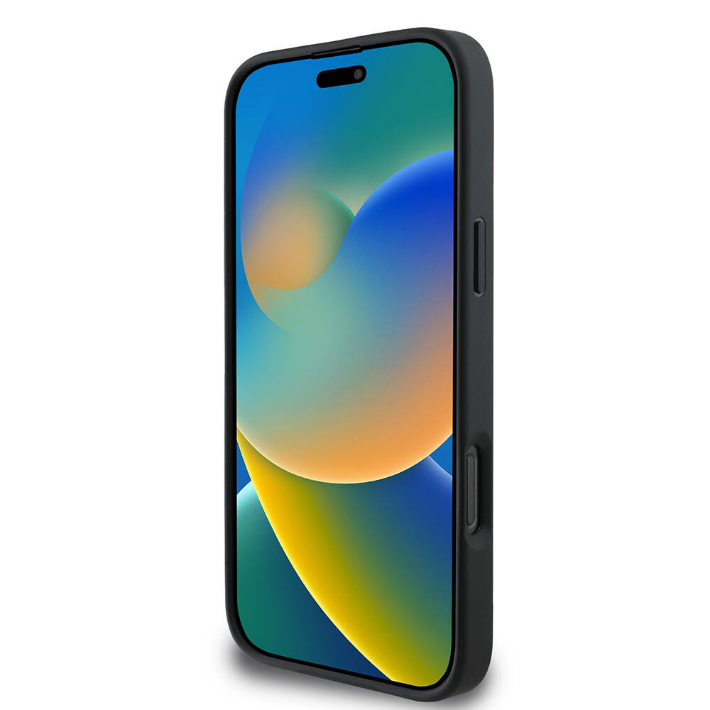 Apple iPhone 16 Pro Max Kılıf Guess Orjinal Lisanslı M-safe Şarj Özellikli PU Üçgen Logo 4G Desenli Kapak - 5