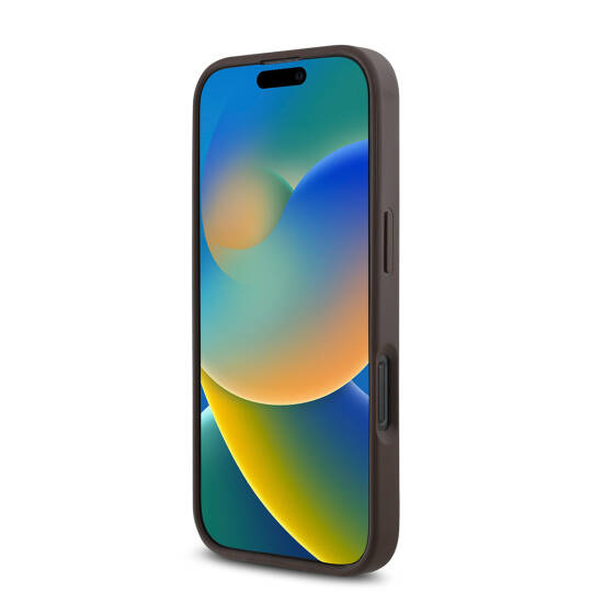 Apple iPhone 16 Pro Max Kılıf Guess Orjinal Lisanslı M-safe Şarj Özellikli PU Üçgen Logo 4G Desenli Kapak - 19