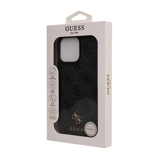 Apple iPhone 16 Pro Max Kılıf Guess Orjinal Lisanslı M-safe Şarj Özellikli Small 4G Classic Kapak - 8